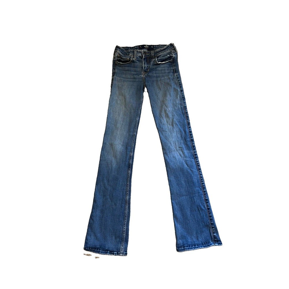 Hollister Y2K Style Low Rise Skinny Boot Jeans Blue Medium Wash Women's 1 Long